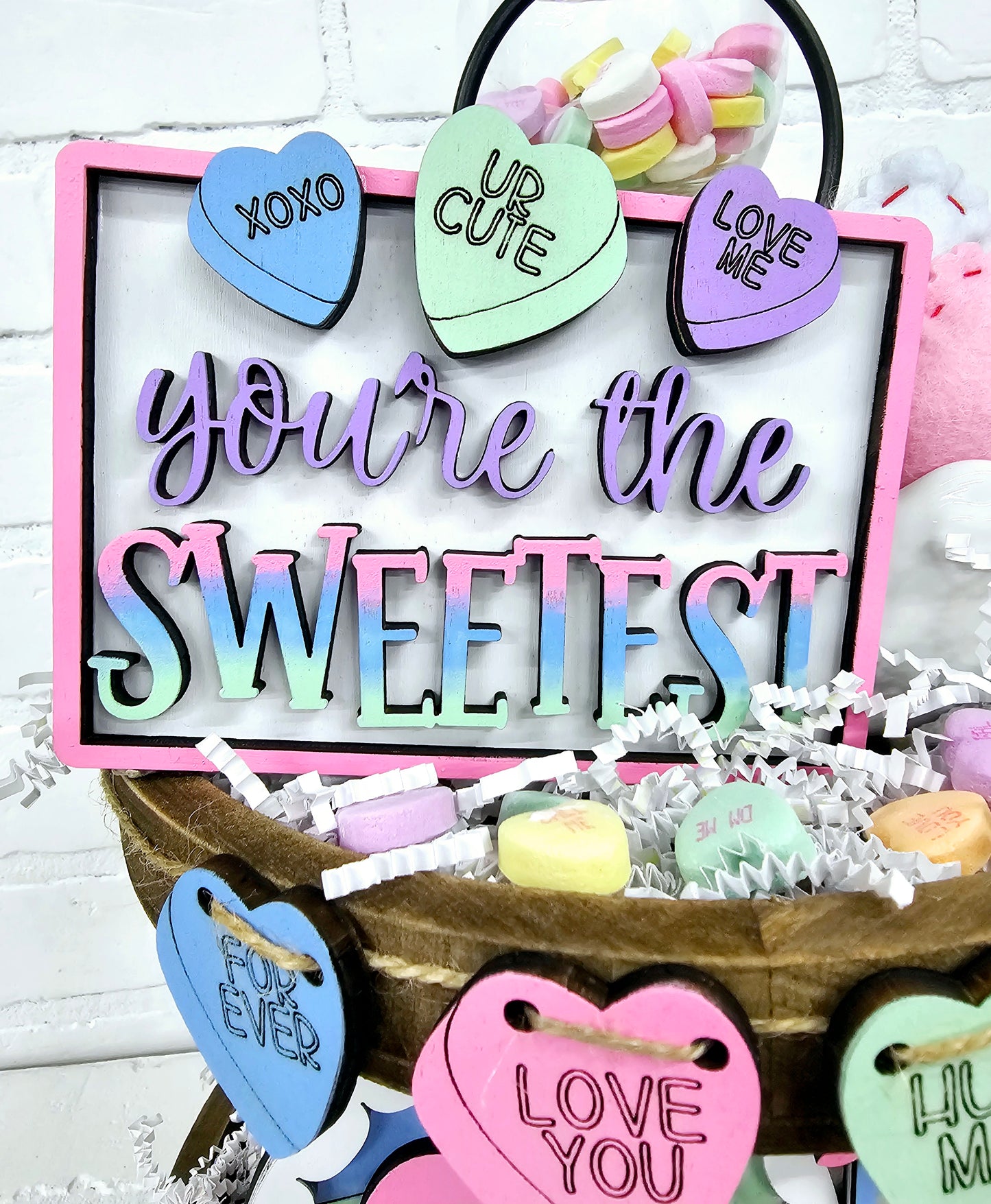 Conversation Hearts Tiered Tray Set