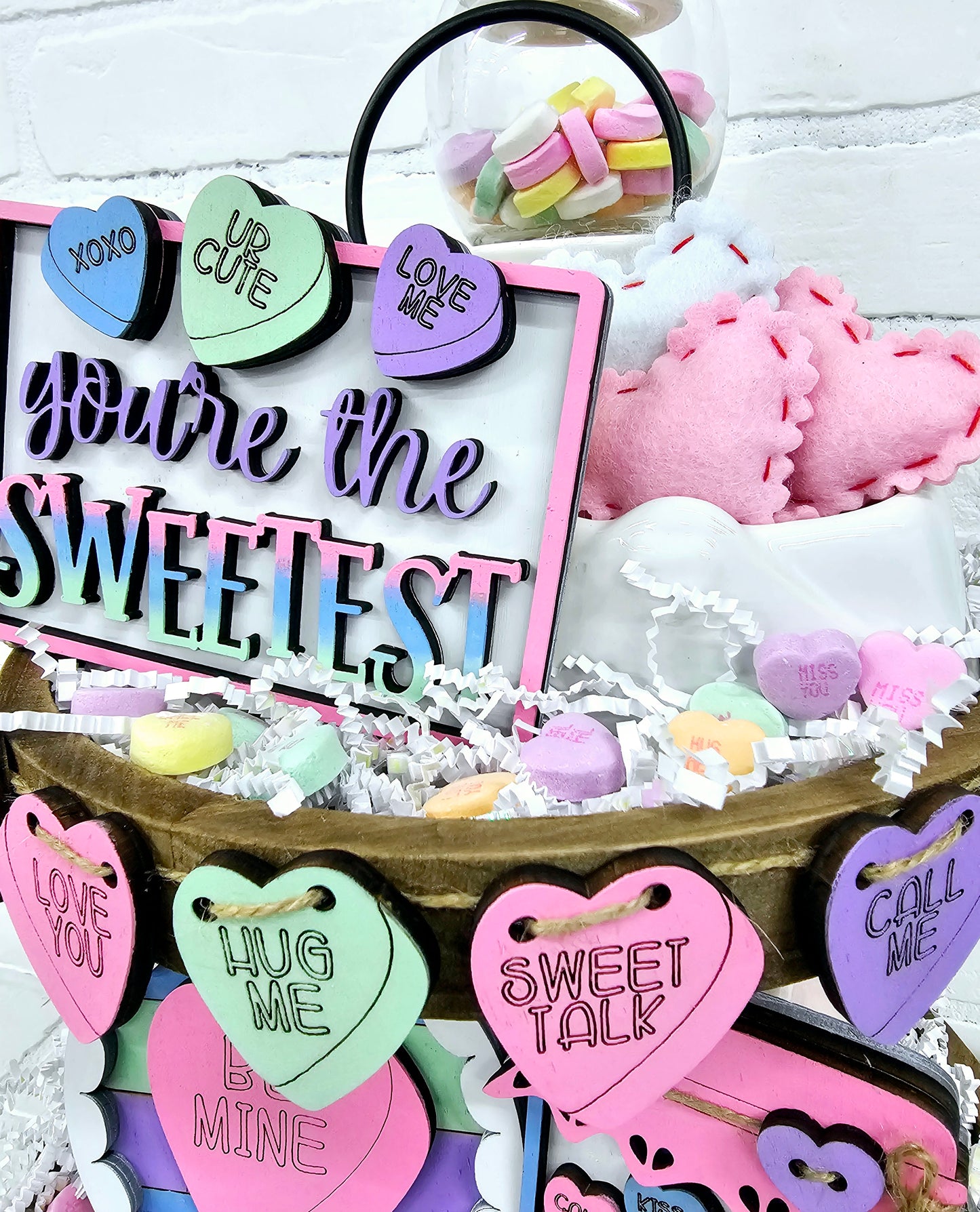 Conversation Hearts Tiered Tray Set