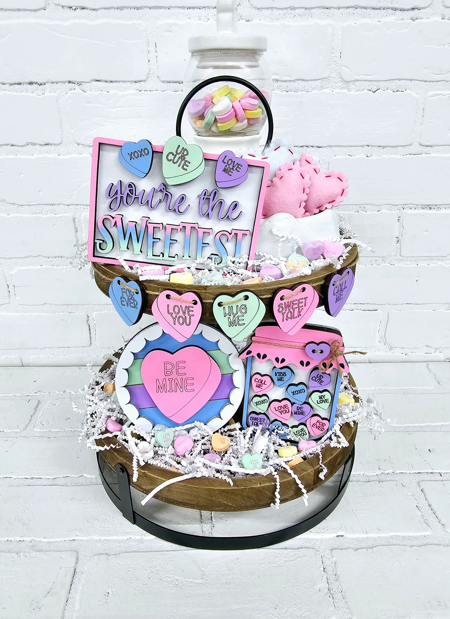 Conversation Hearts Tiered Tray Set