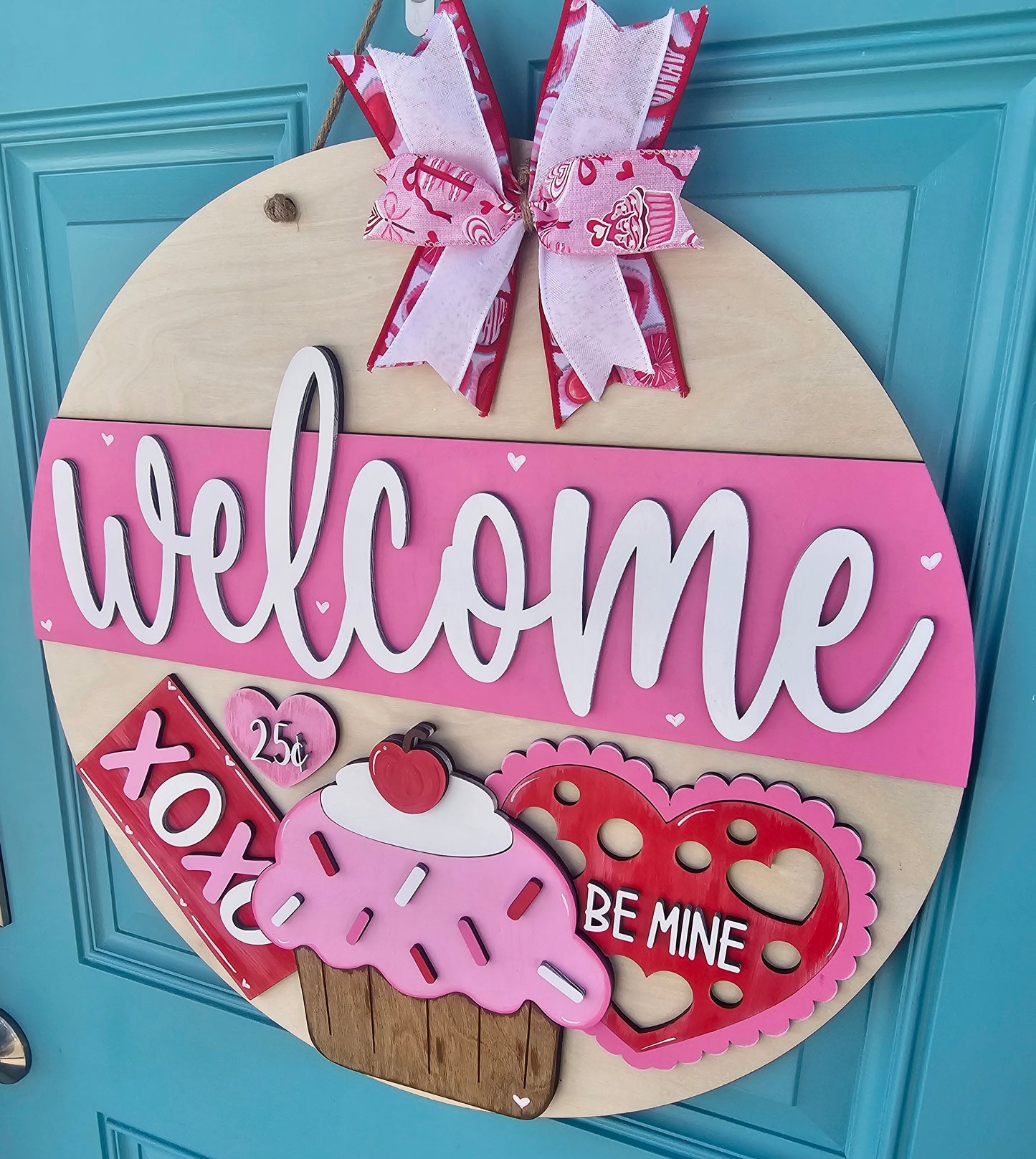 Valentines Day Cupcake Door Hanger