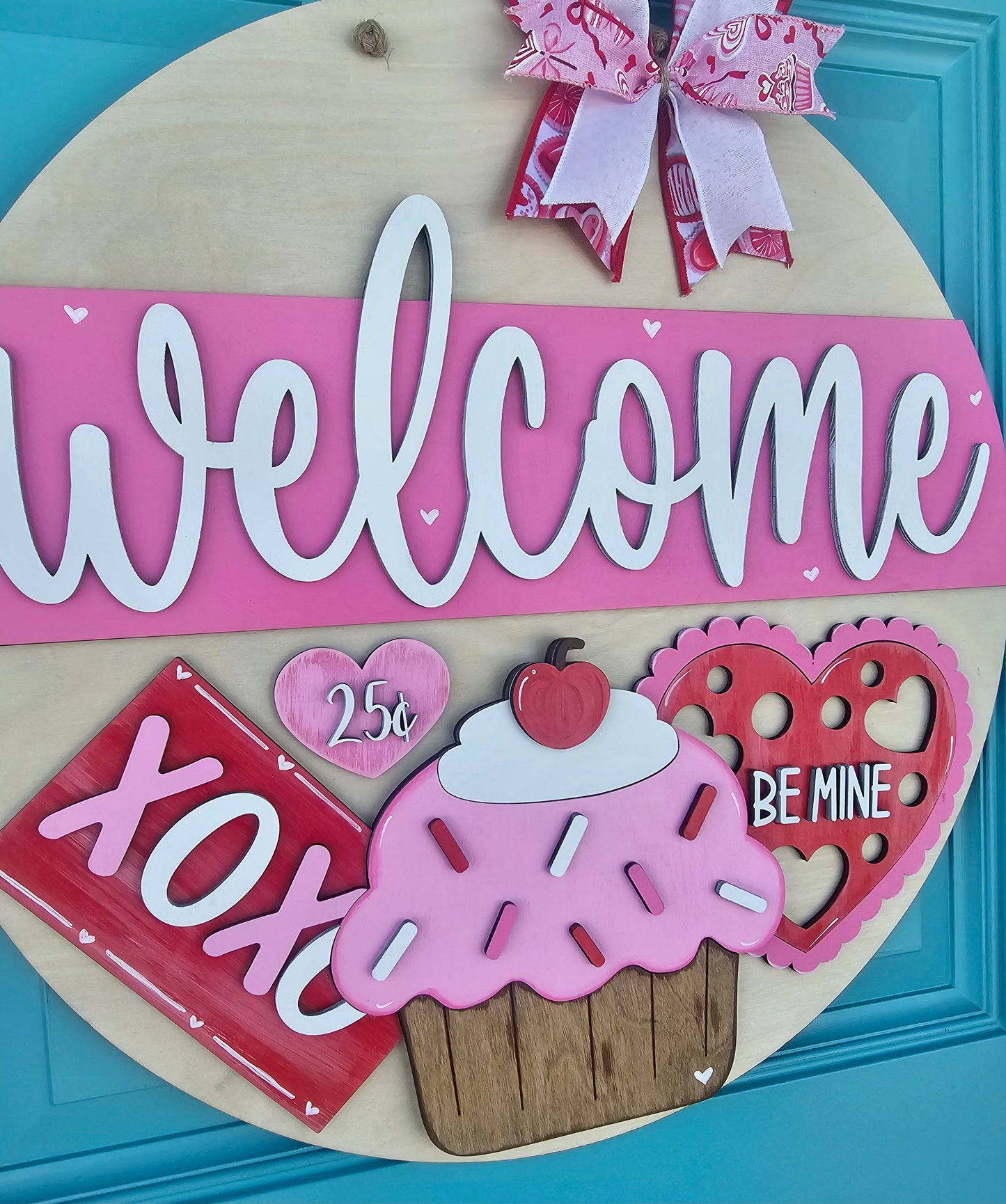 Valentines Day Cupcake Door Hanger