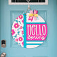 Pink Floral Door Hanger