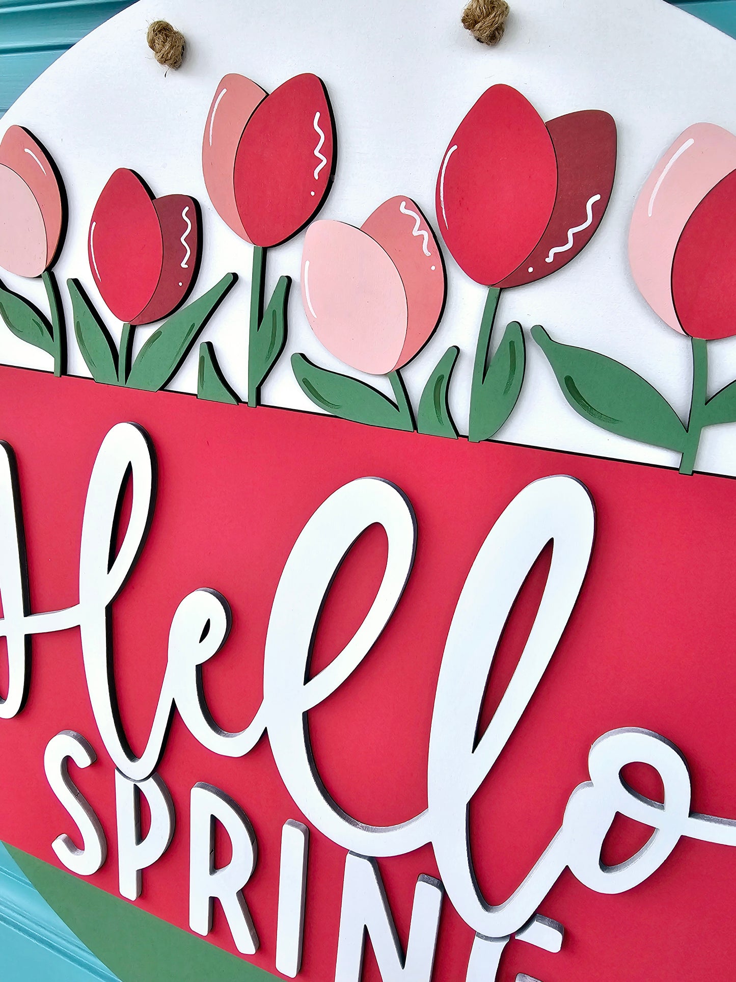 Hello Spring Tulip Door Hanger