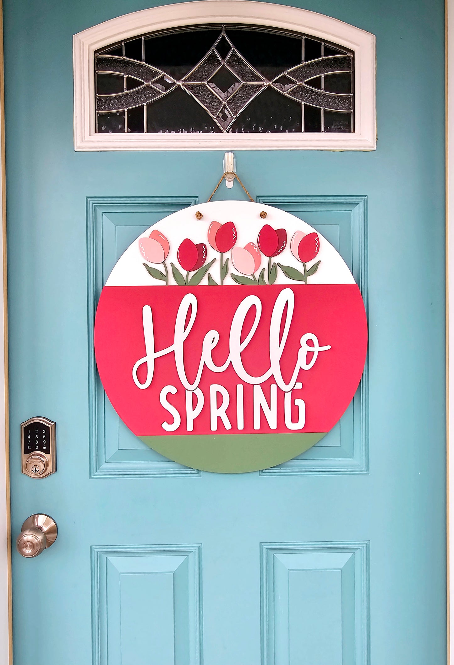 Hello Spring Tulip Door Hanger