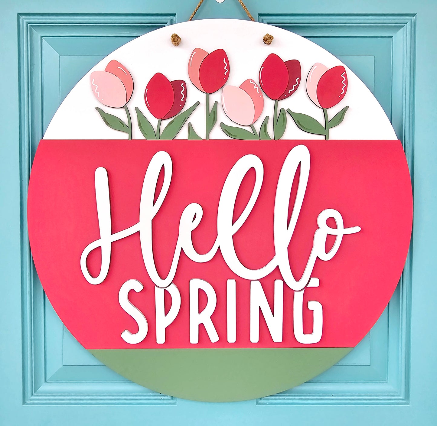 Hello Spring Tulip Door Hanger