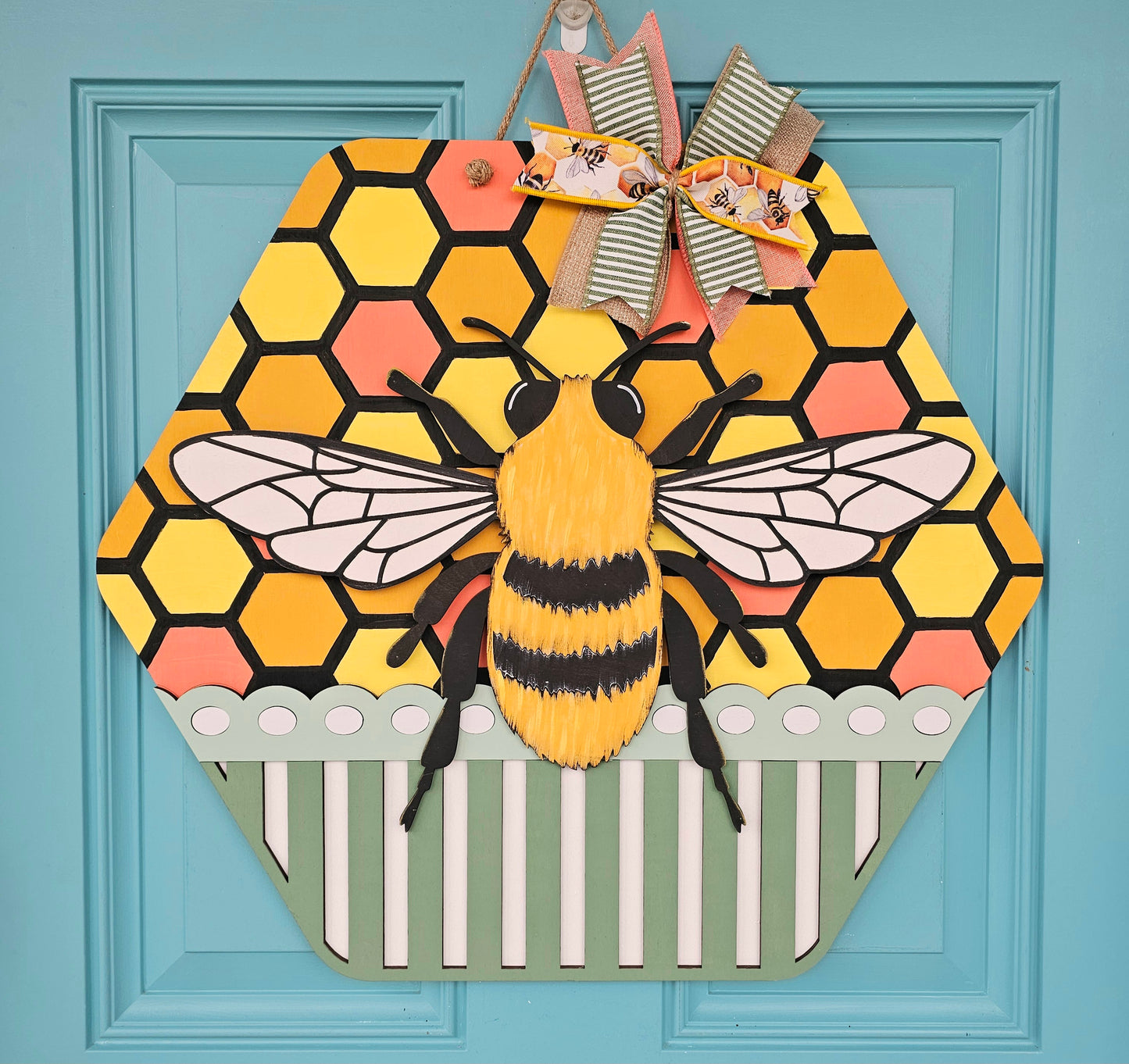 Hexagon Bee Door Hanger