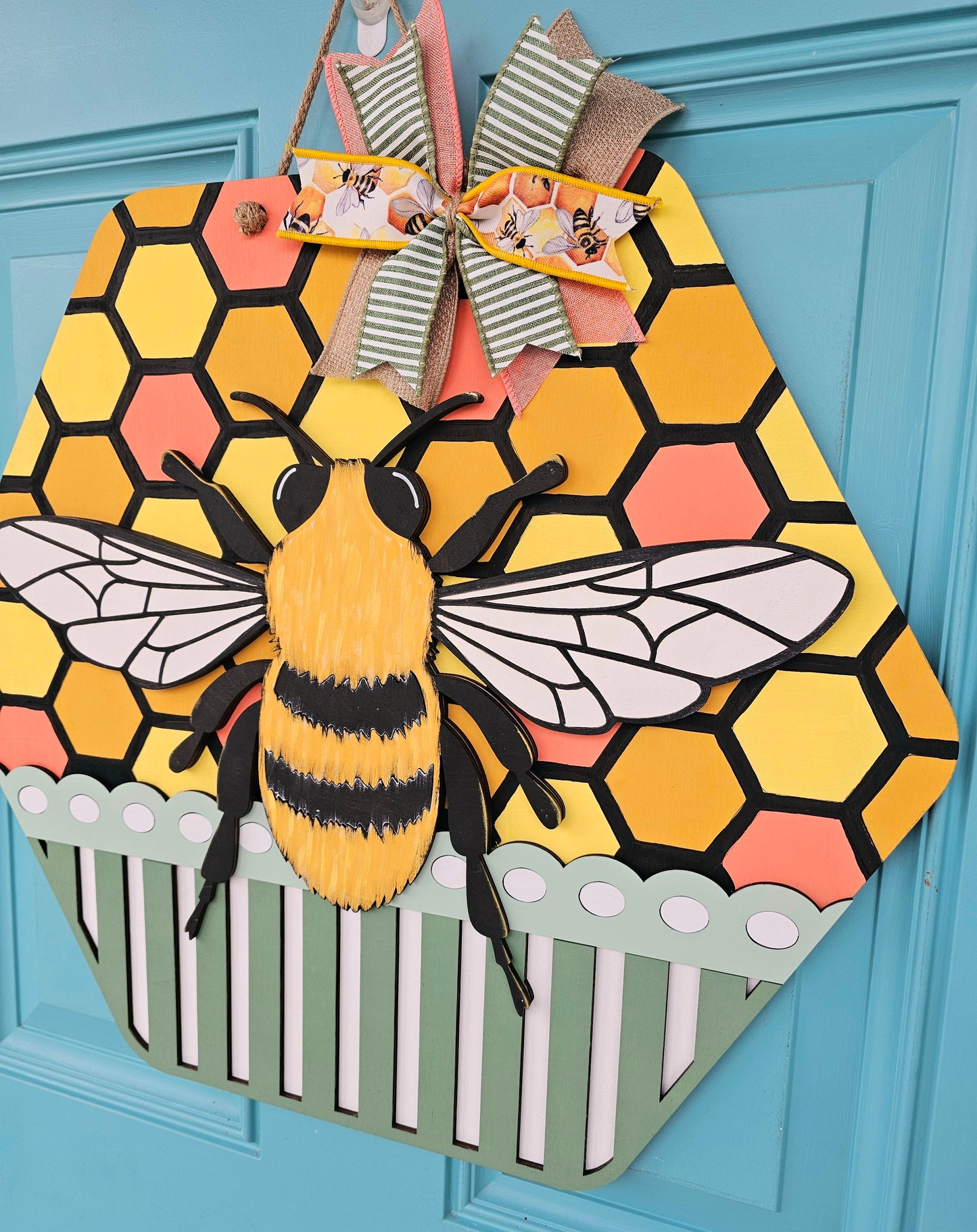 Hexagon Bee Door Hanger