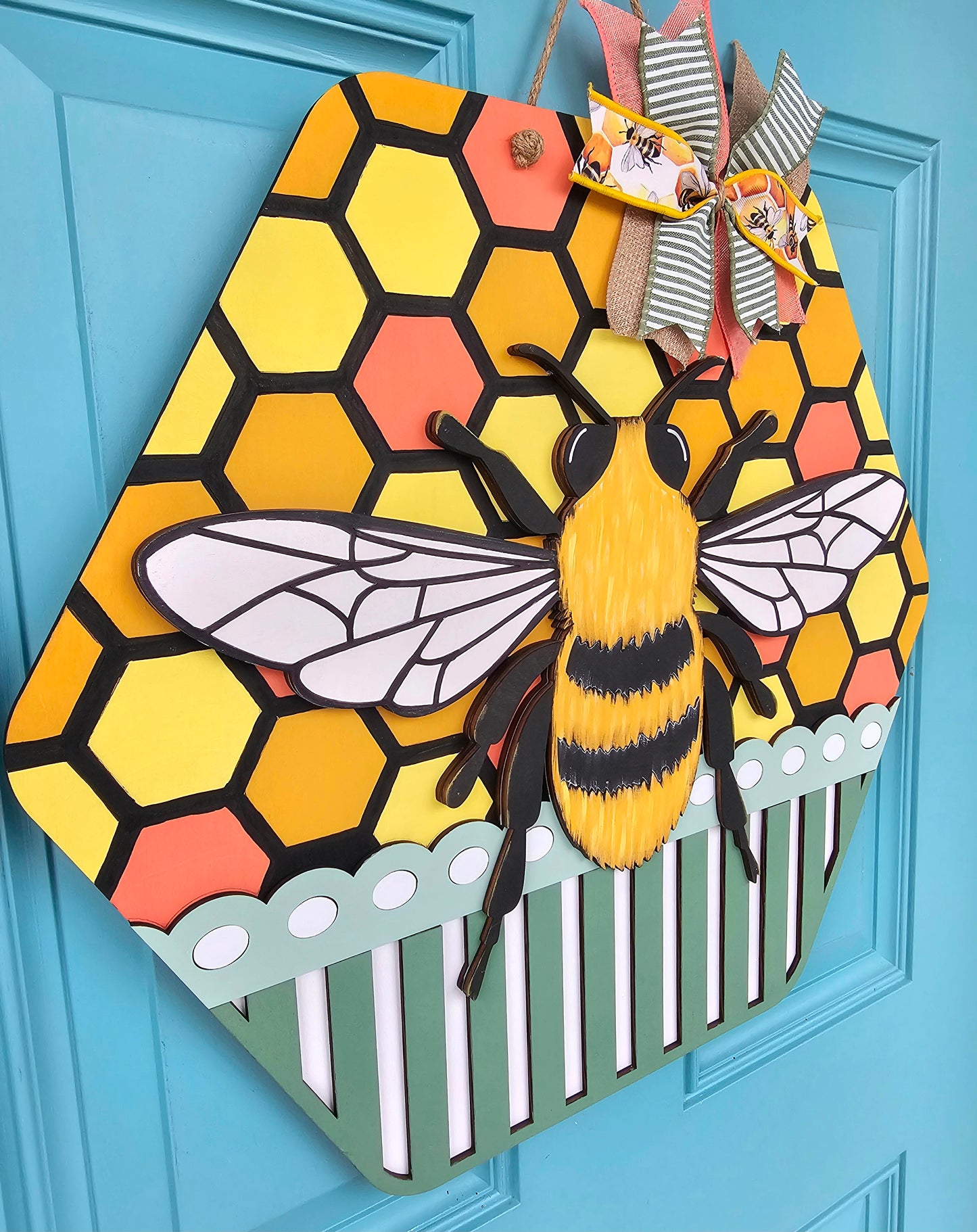 Hexagon Bee Door Hanger