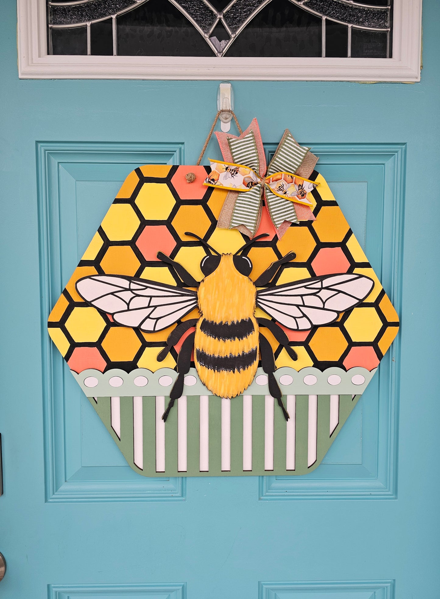 Hexagon Bee Door Hanger