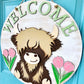 Spring Tulip Cow Door Hanger