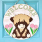 Spring Tulip Cow Door Hanger