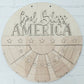 God Bless America Patriotic Bunting Door Hanger