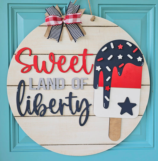 Sweet Land of Liberty Popsicle Door Hanger