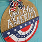 God Bless America Patriotic Bunting Door Hanger