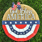 God Bless America Patriotic Bunting Door Hanger