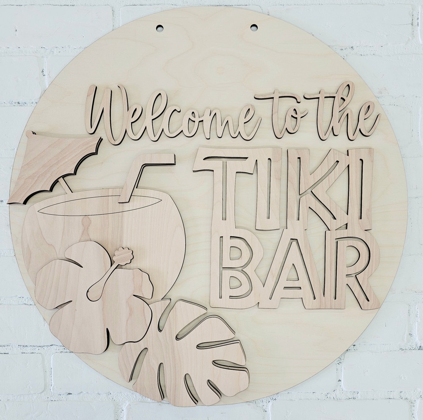Welcome to Our Tiki Bar Door Hanger