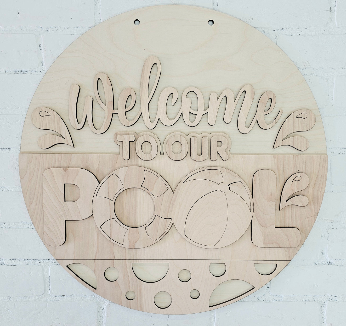 Welcome To Our Pool Door Hanger