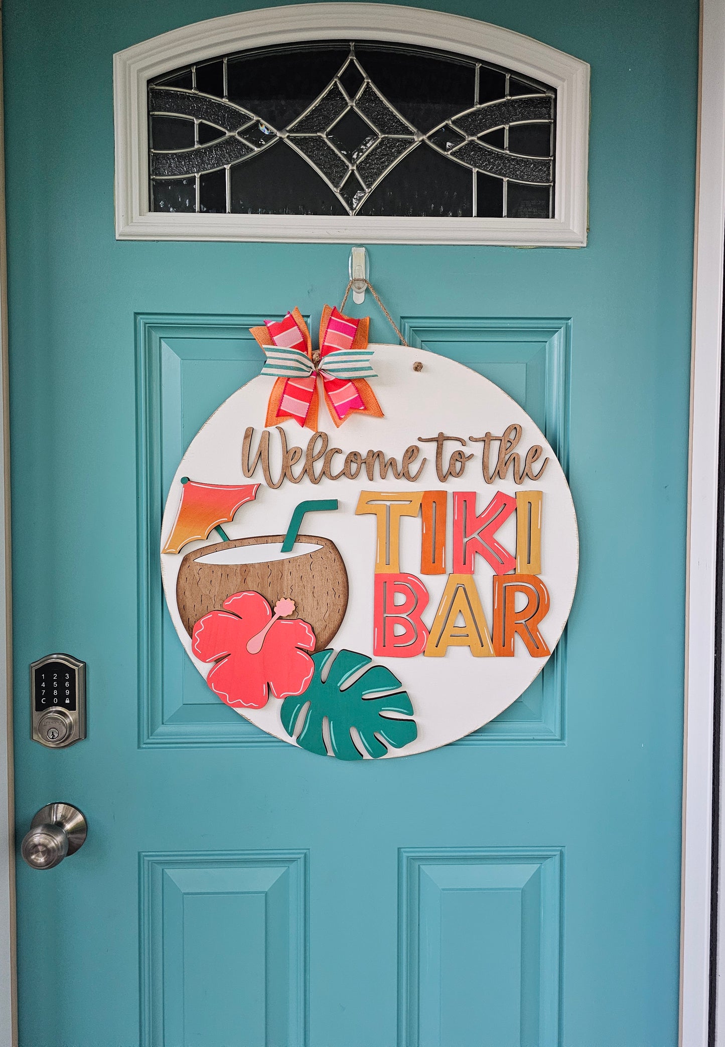 Welcome to Our Tiki Bar Door Hanger