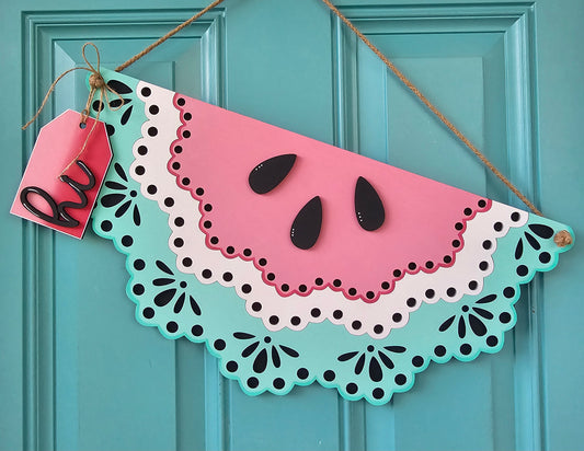 Hi Half Watermelon Door Hanger