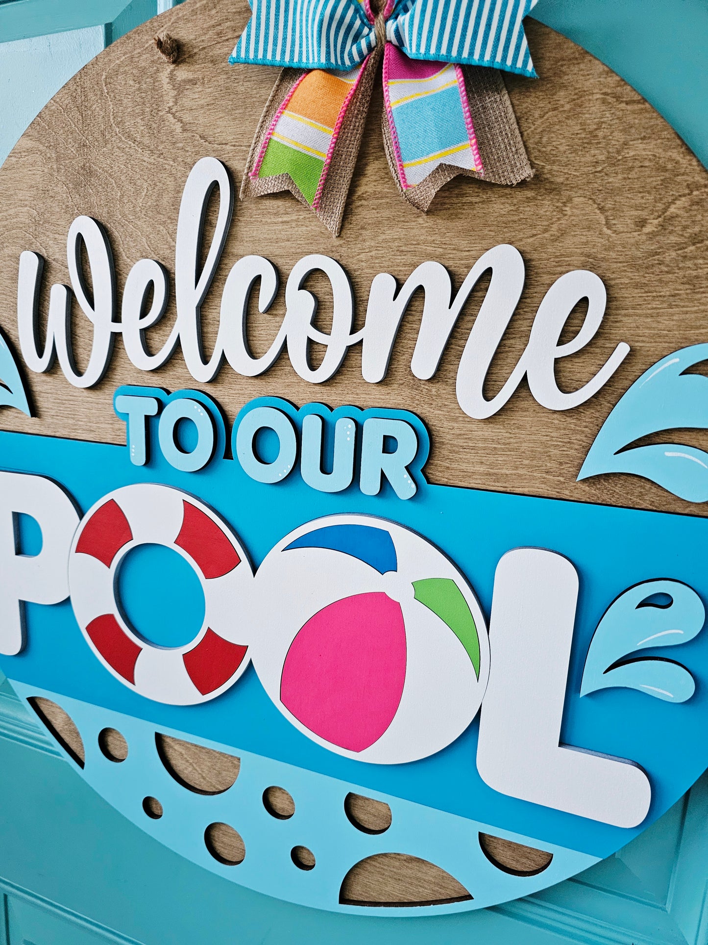 Welcome To Our Pool Door Hanger