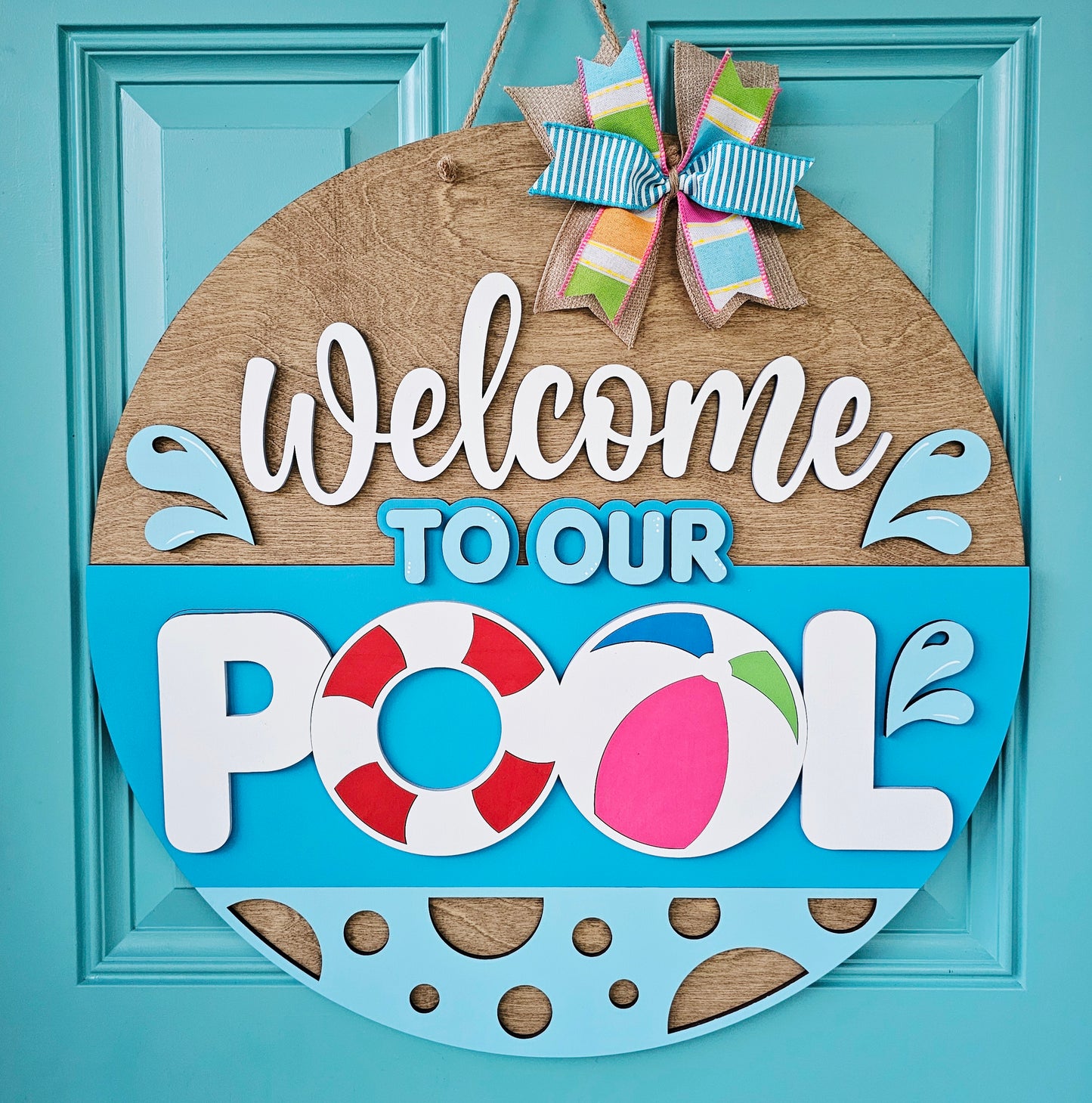Welcome To Our Pool Door Hanger