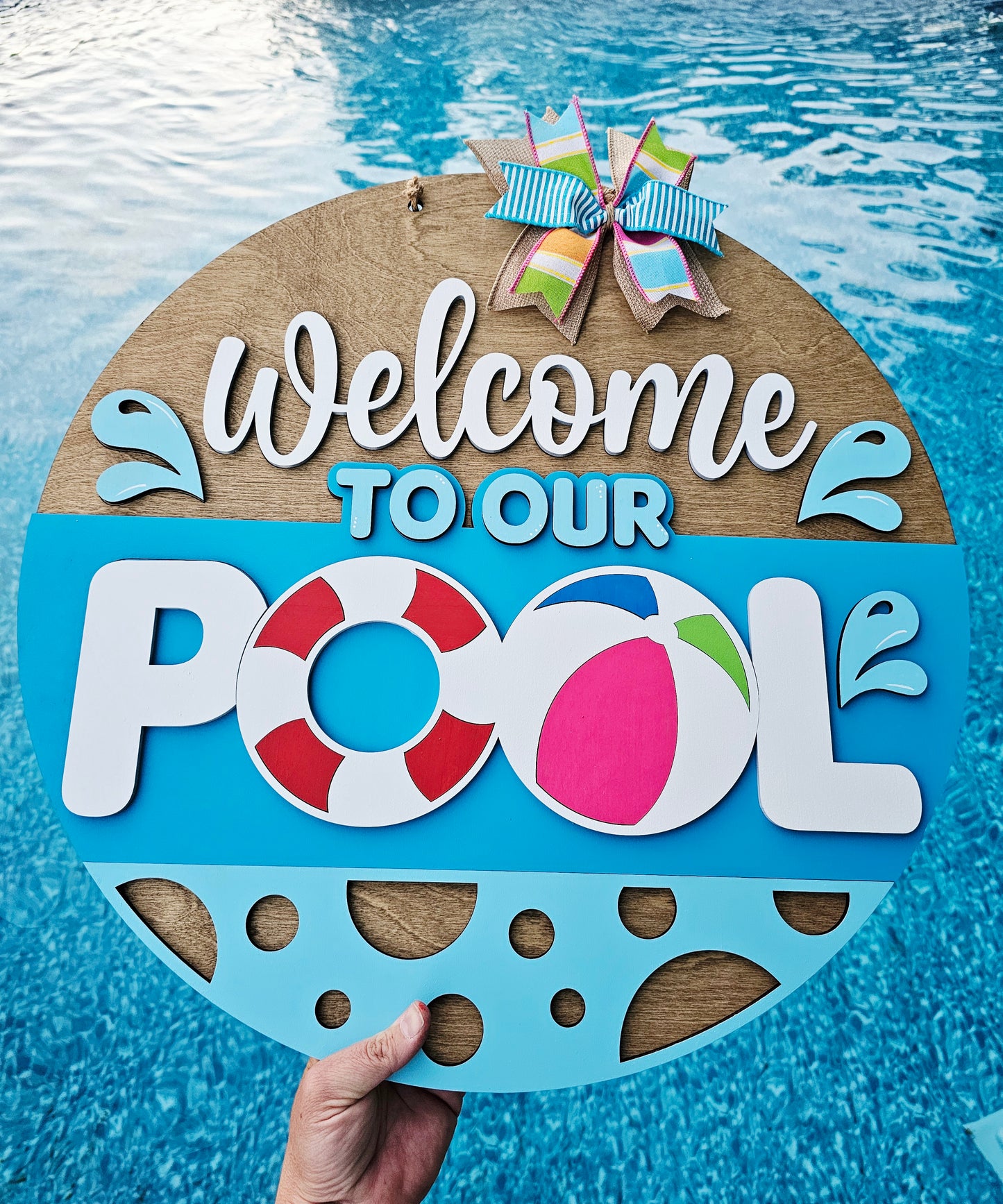 Welcome To Our Pool Door Hanger