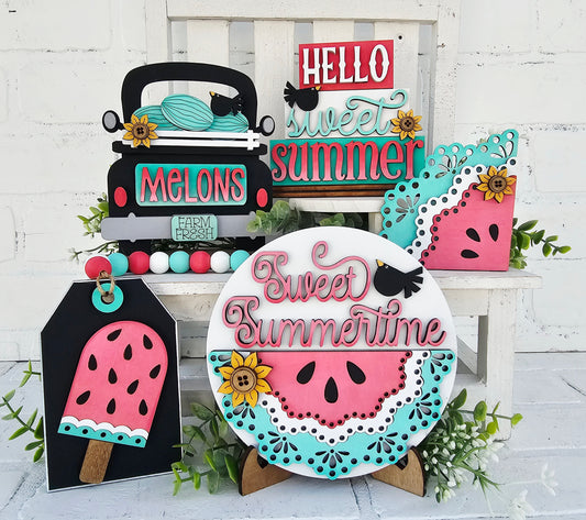 Sweet Summertime Watermelon Tiered Tray Set