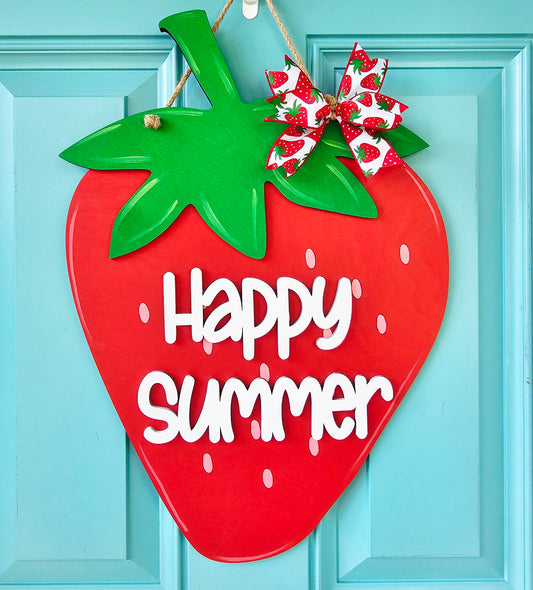 Happy Summer Strawberry Door Hanger