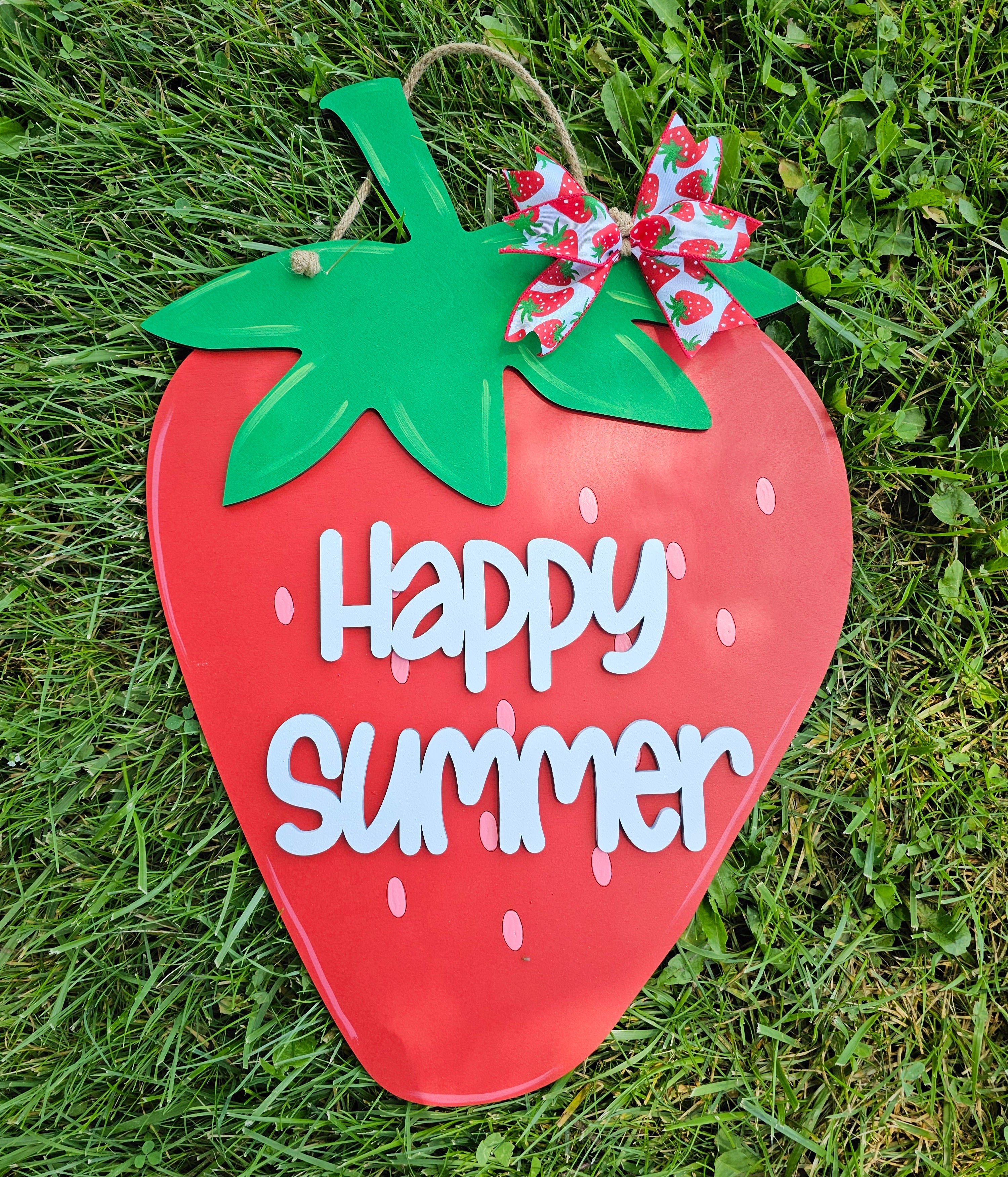 Happy Summer Strawberry Door Hanger – Teal Moon Creations