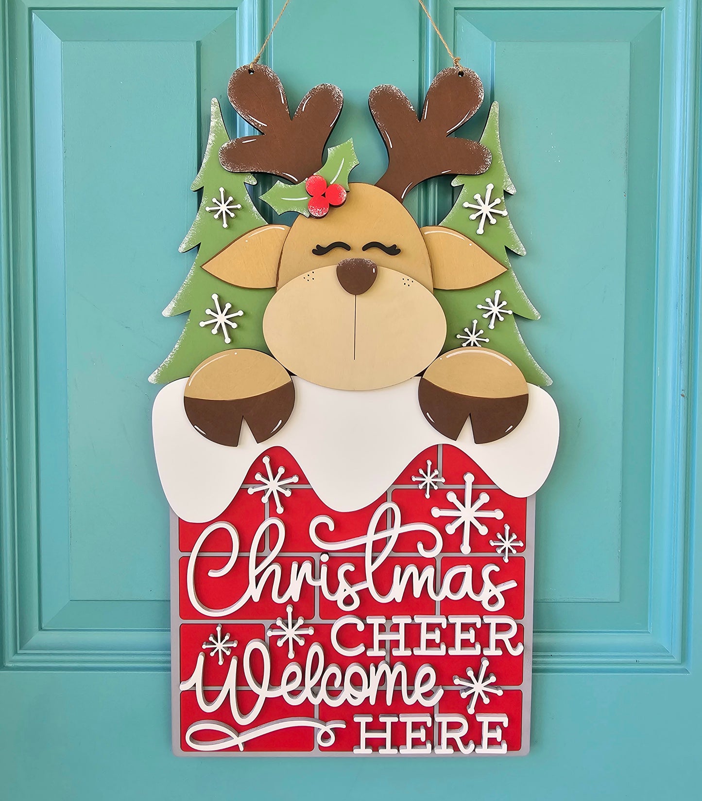 Reindeer Chimney Door Hanger