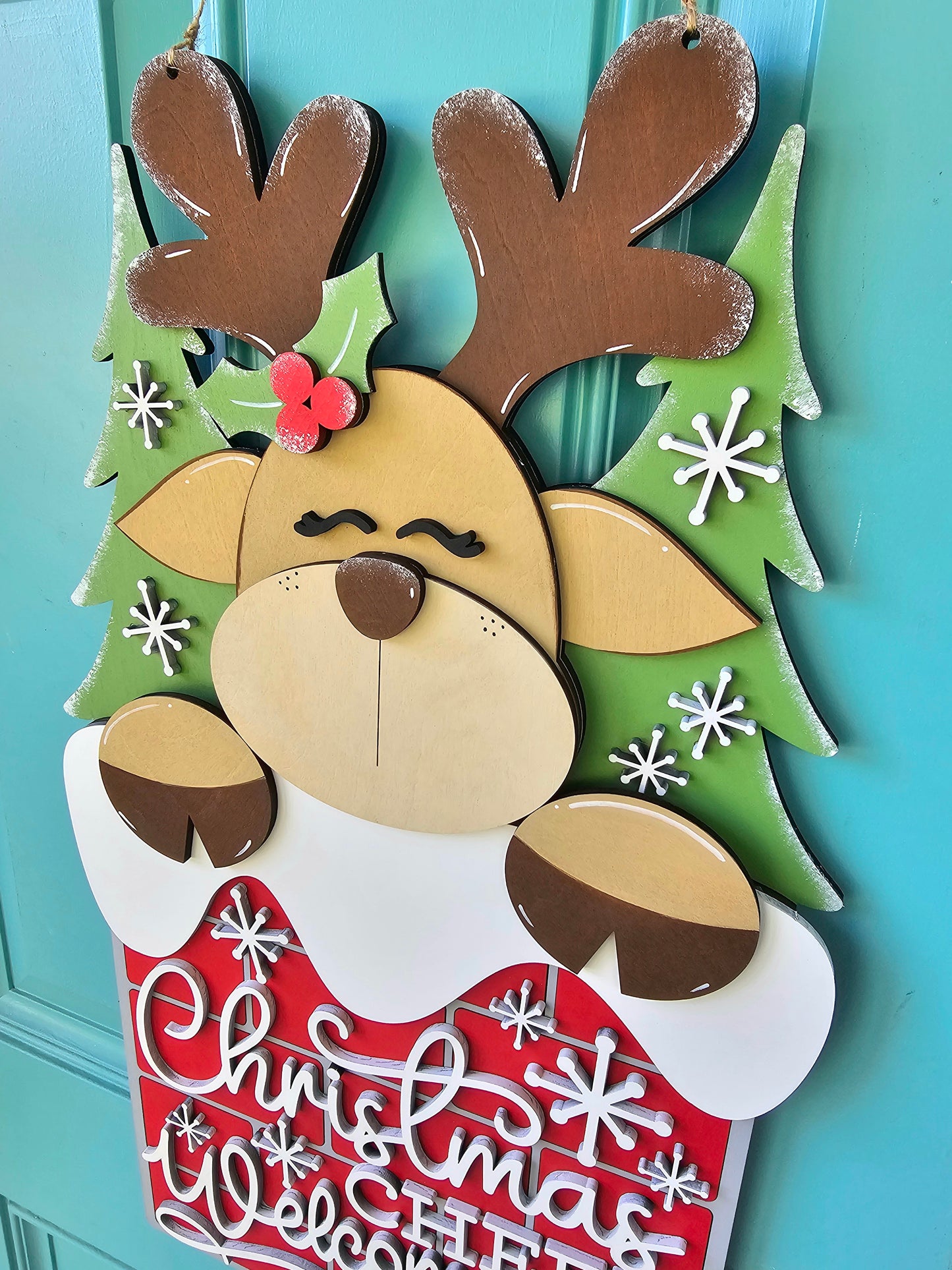 Reindeer Chimney Door Hanger