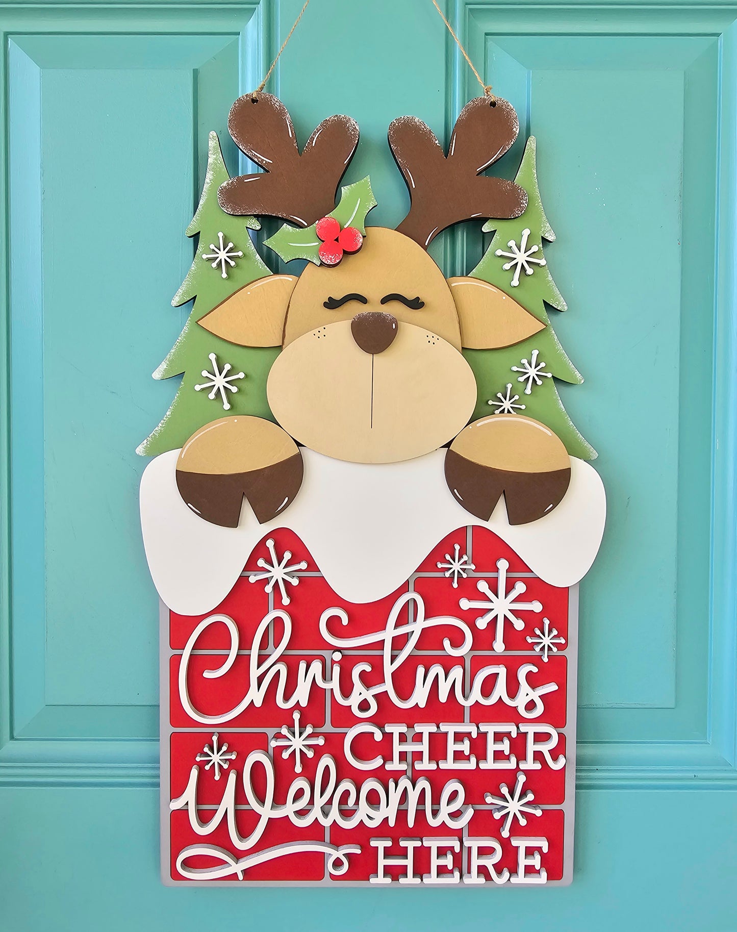 Reindeer Chimney Door Hanger