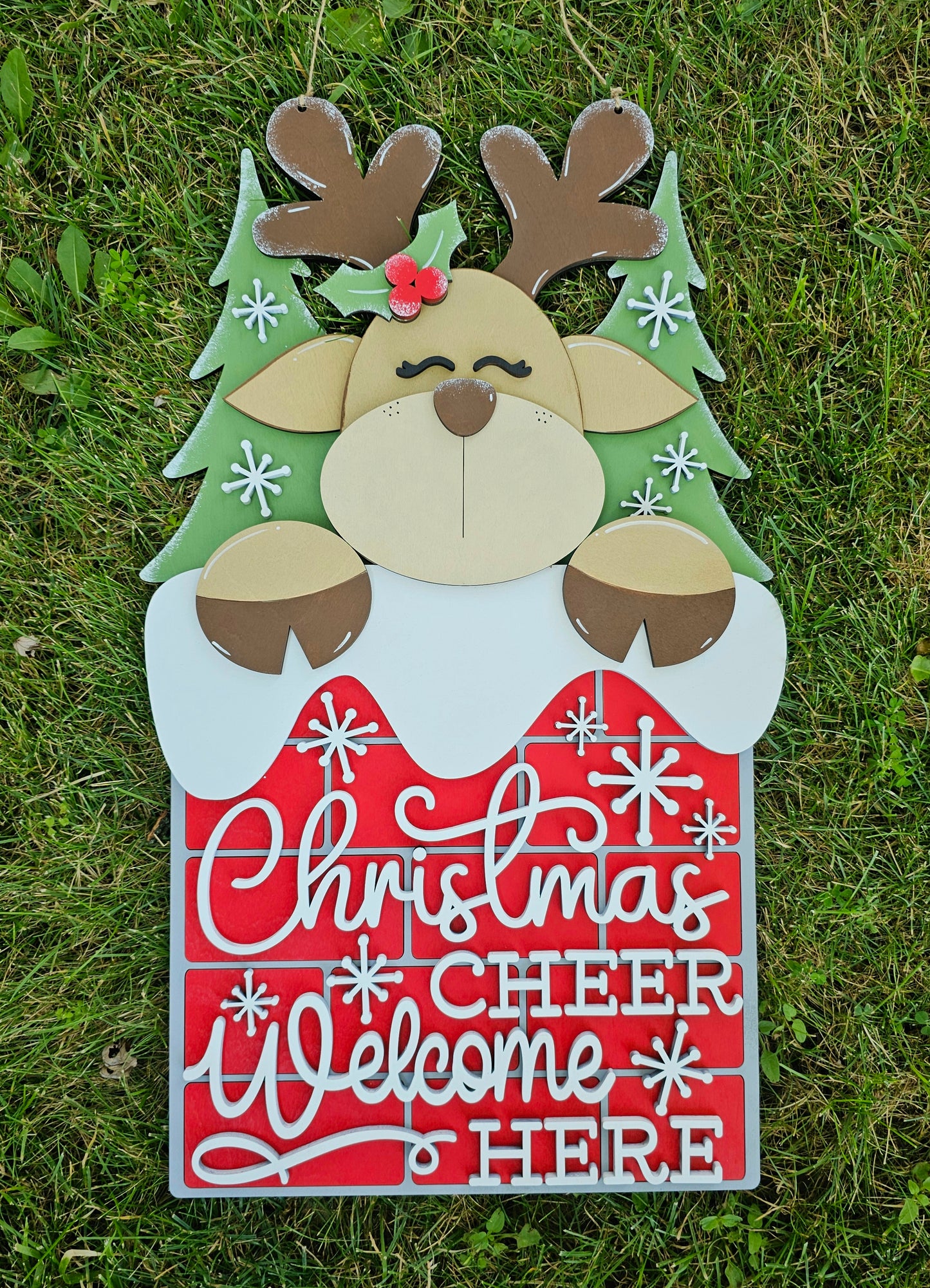 Reindeer Chimney Door Hanger