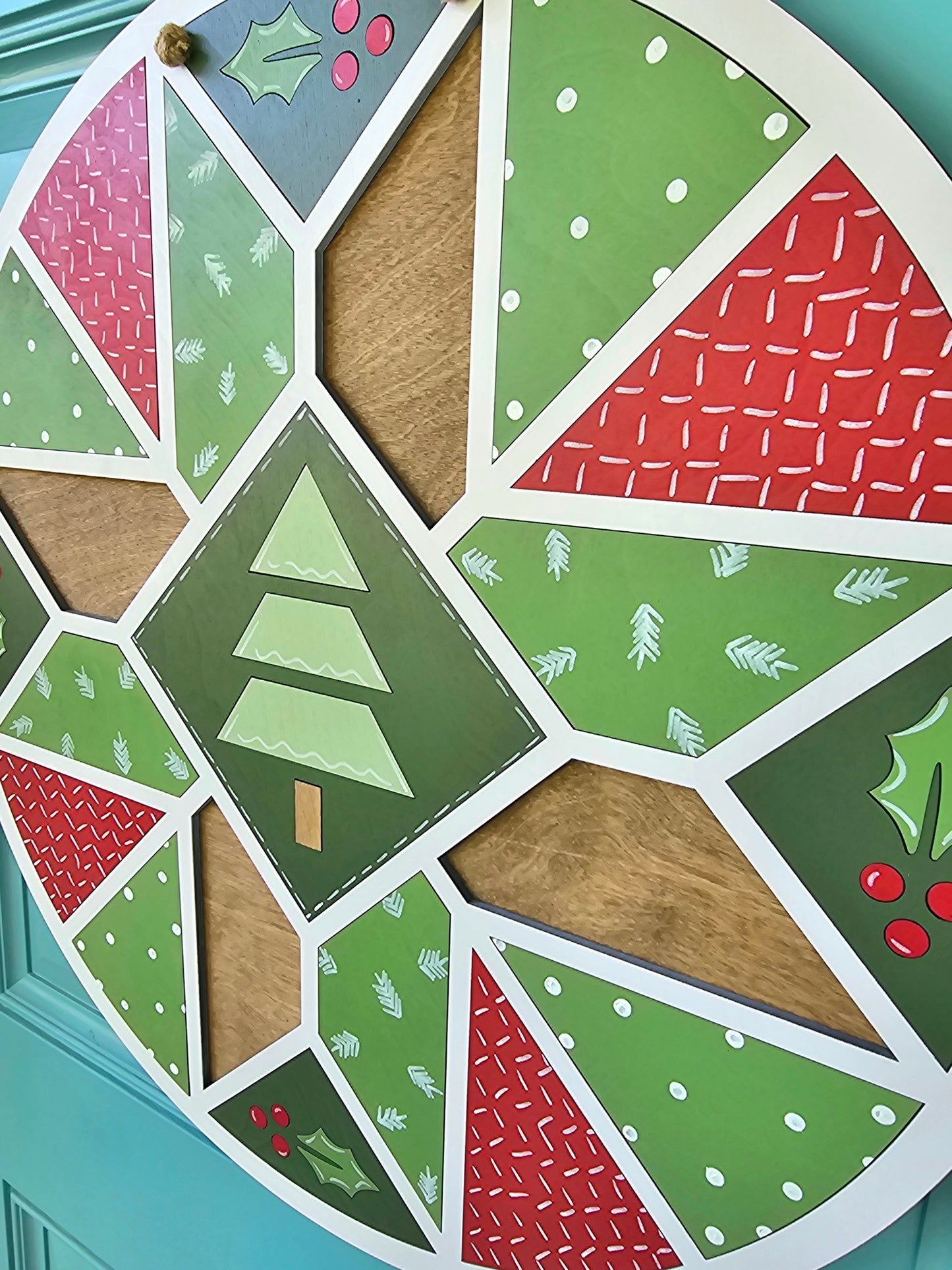 Christmas Doodle Barn Quilt Door Hanger