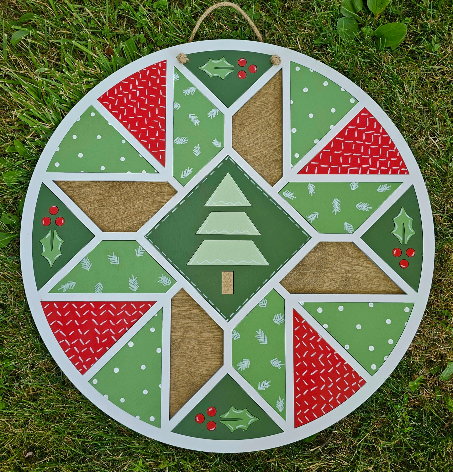 Christmas Doodle Barn Quilt Door Hanger