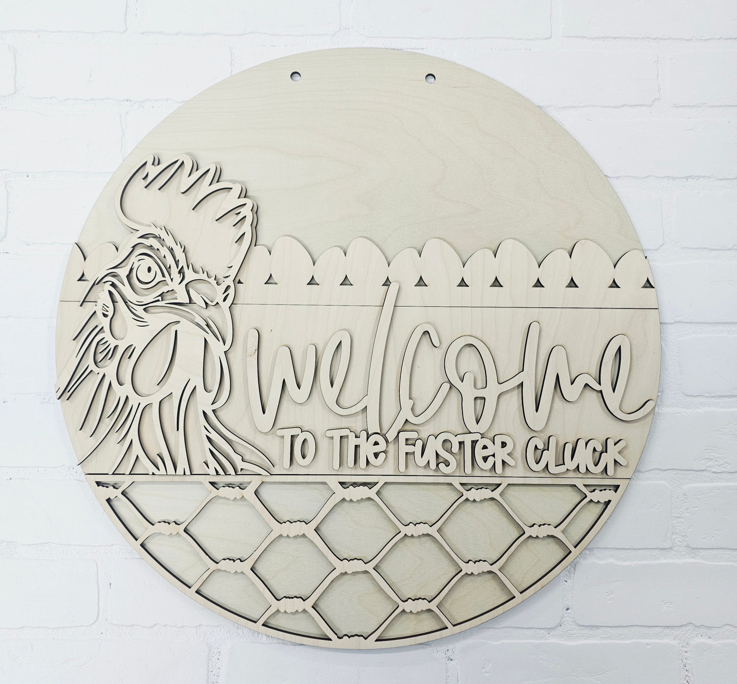 Welcome to the Fuster Cluck Door Hanger