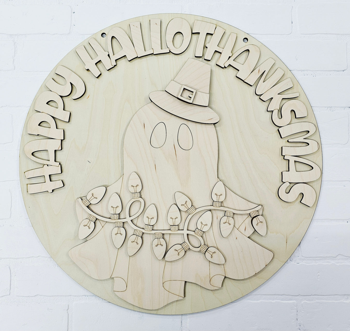 Happy Hallothanksmas Door Hanger