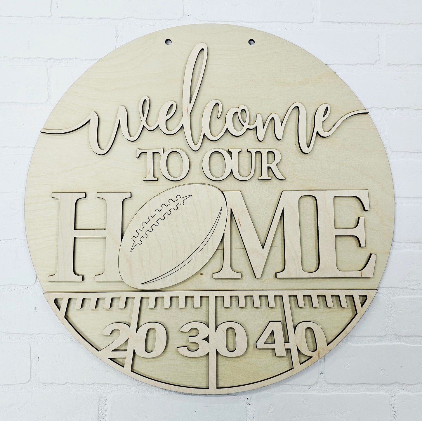 Welcome to our Home Football Door Hanger