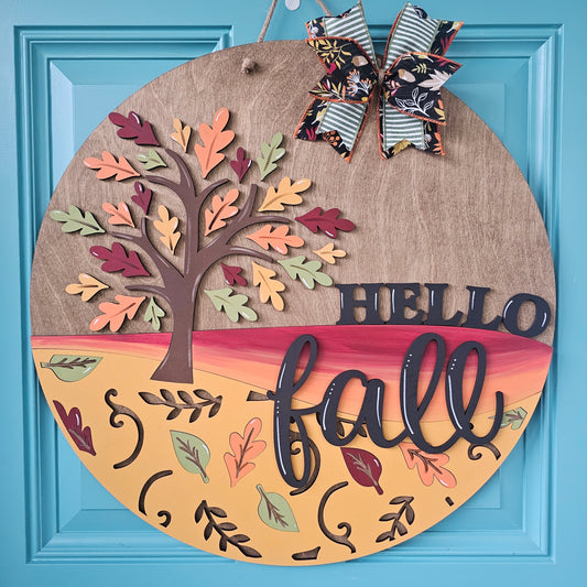Hello Fall Tree Door Hanger
