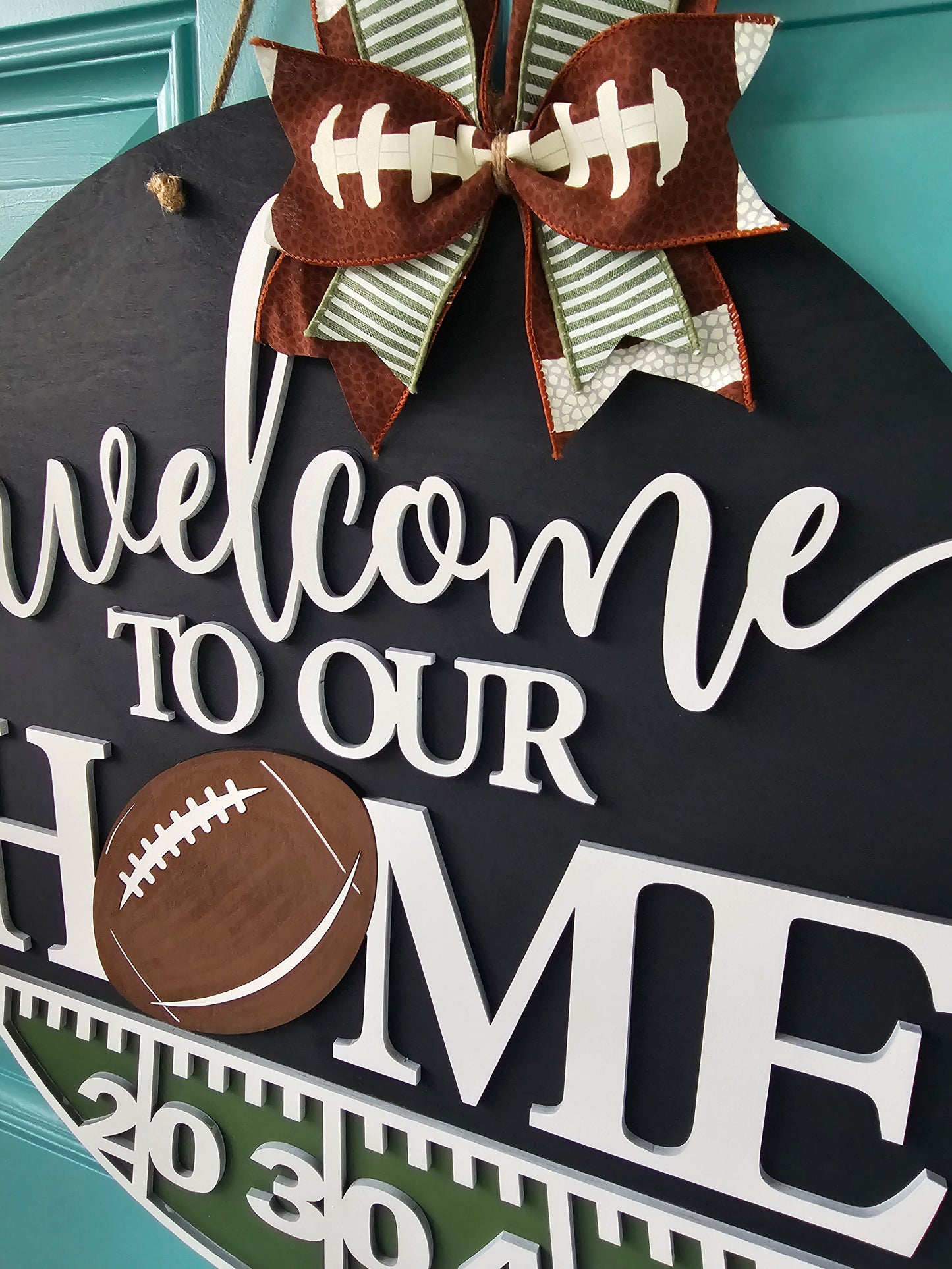 Welcome to our Home Football Door Hanger