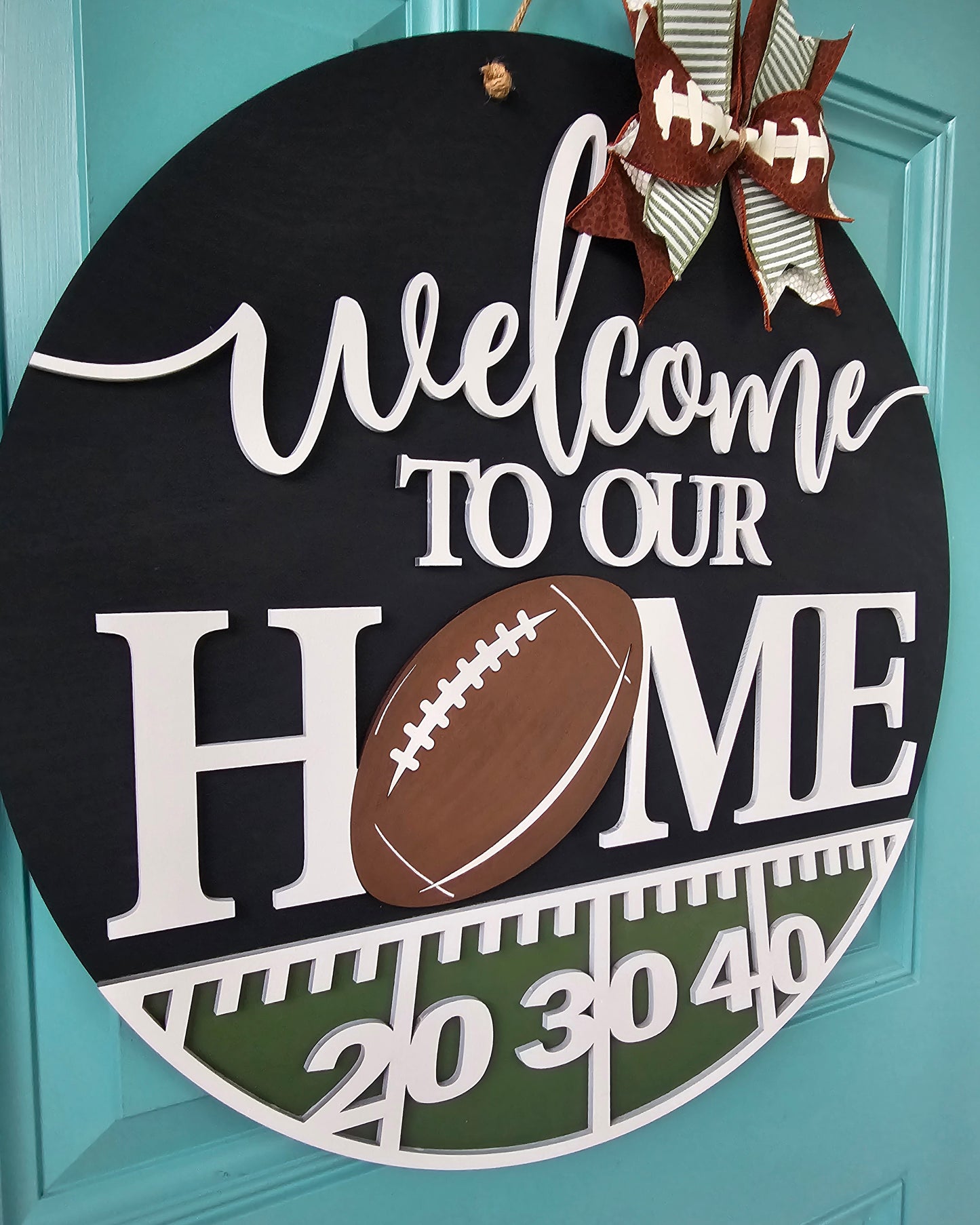 Welcome to our Home Football Door Hanger