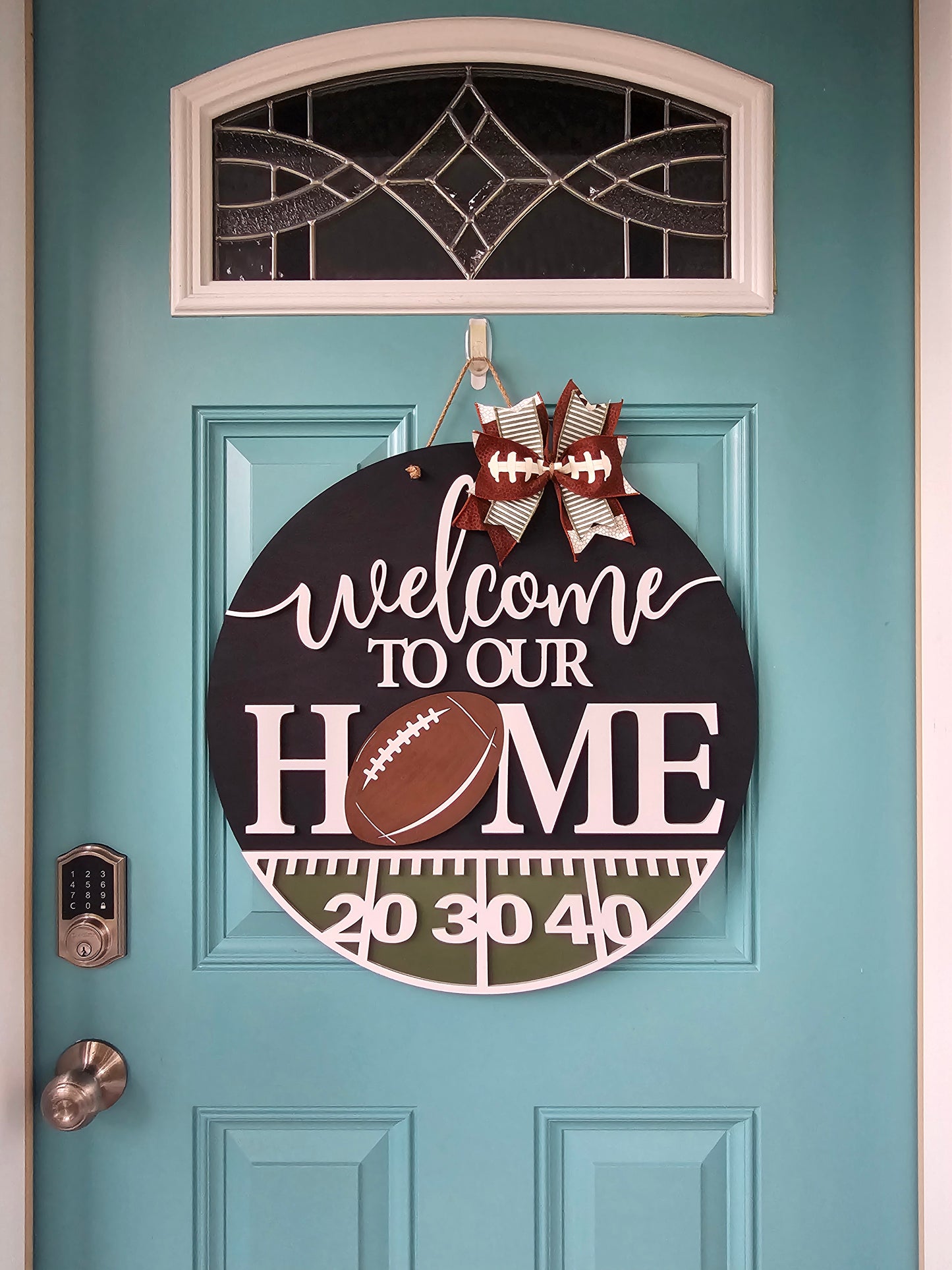 Welcome to our Home Football Door Hanger