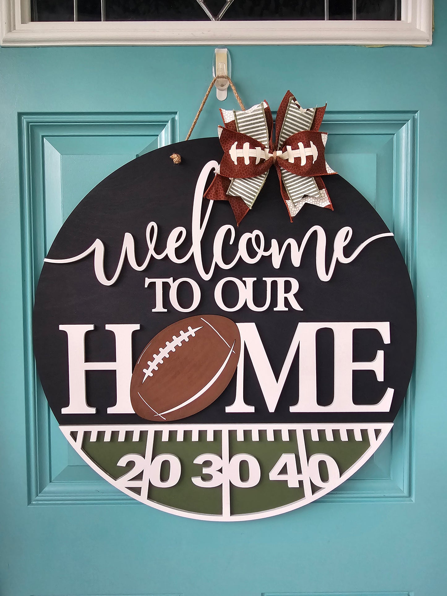 Welcome to our Home Football Door Hanger