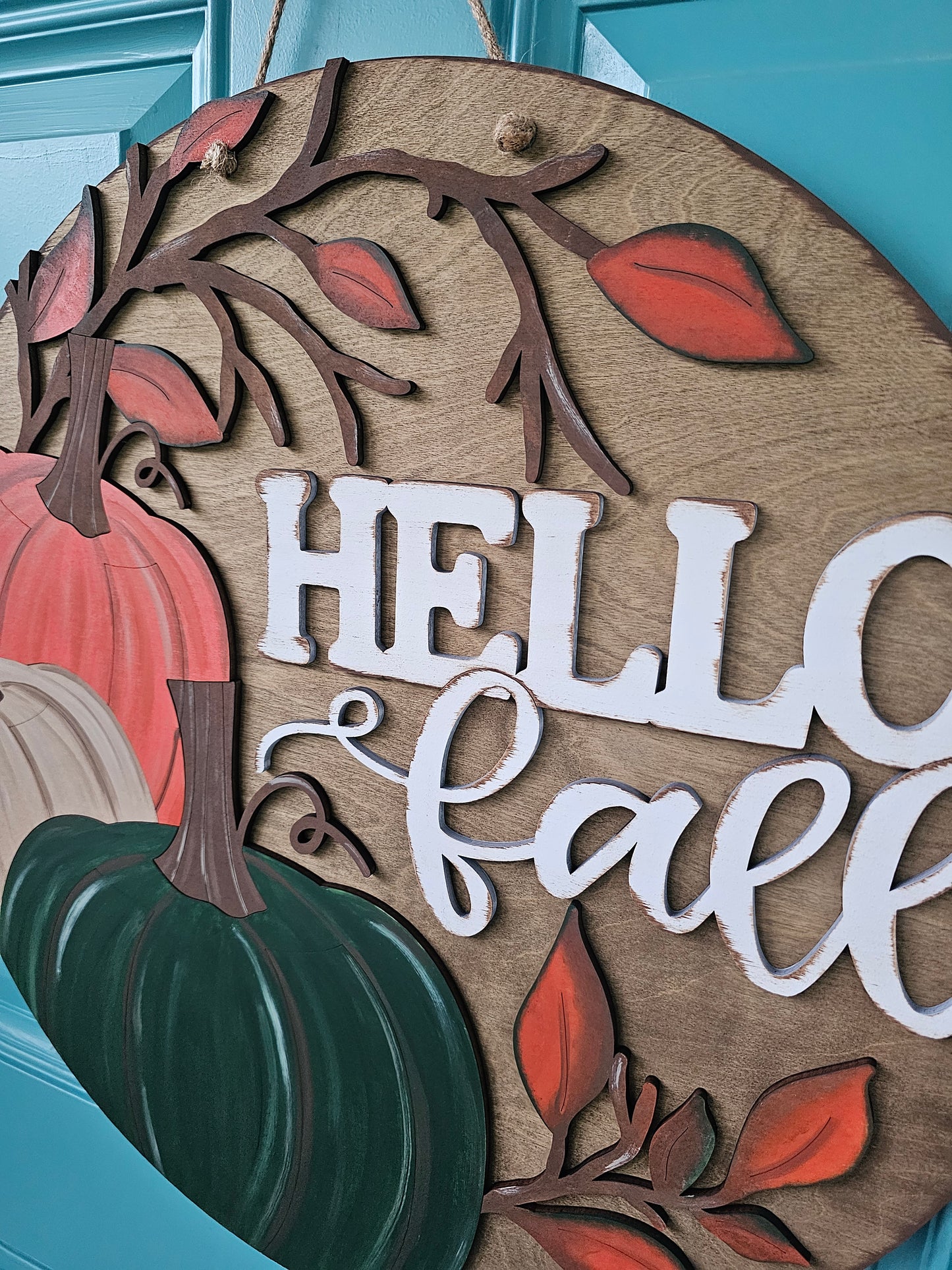Fall Pumpkins & Branches Door Hanger