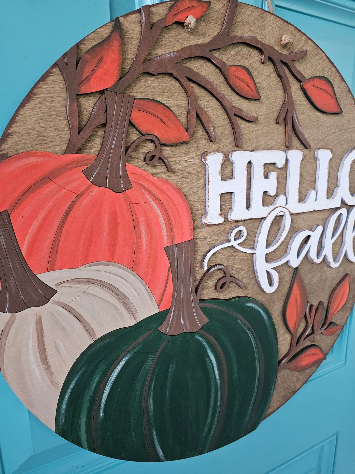 Fall Pumpkins & Branches Door Hanger