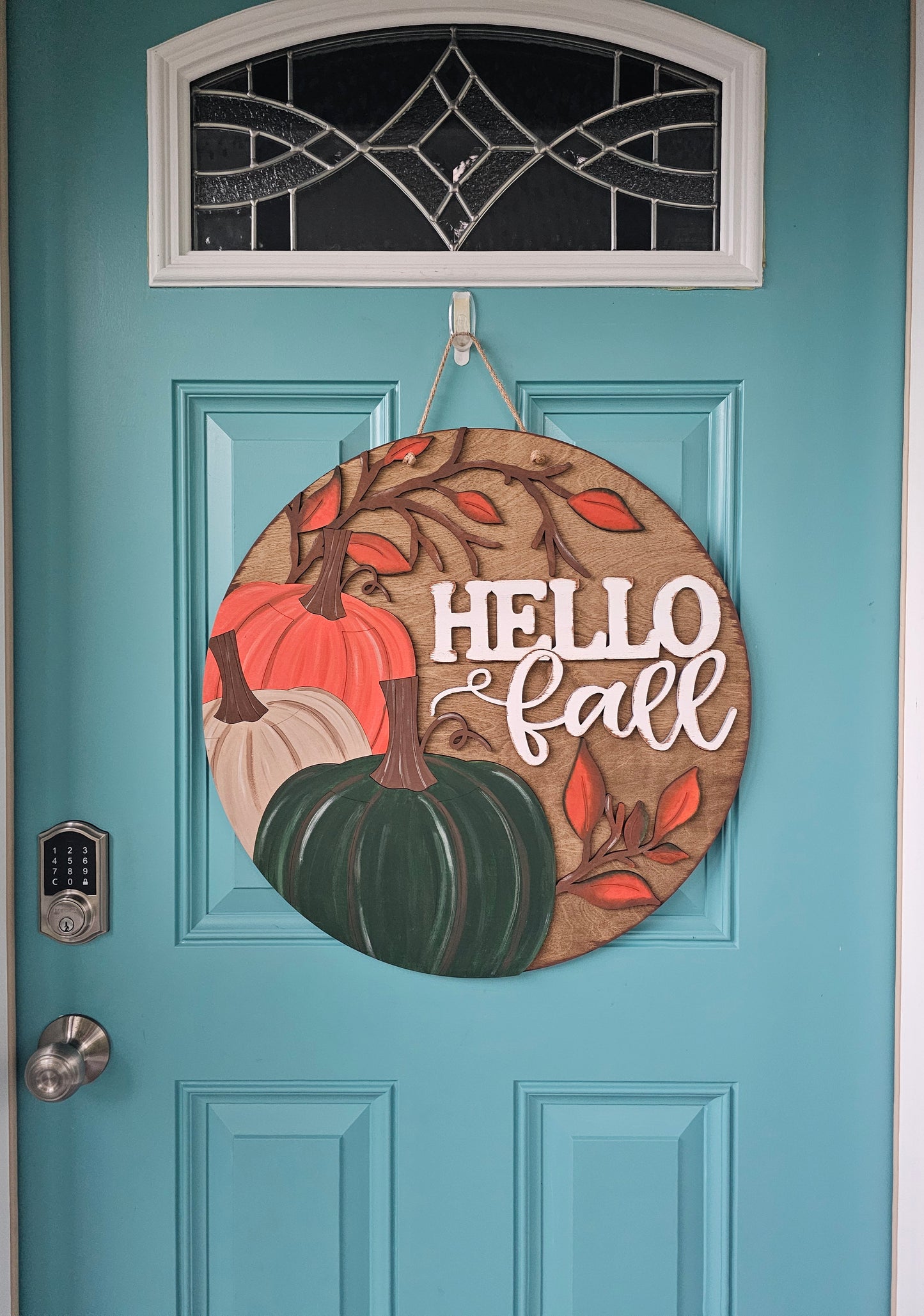 Fall Pumpkins & Branches Door Hanger