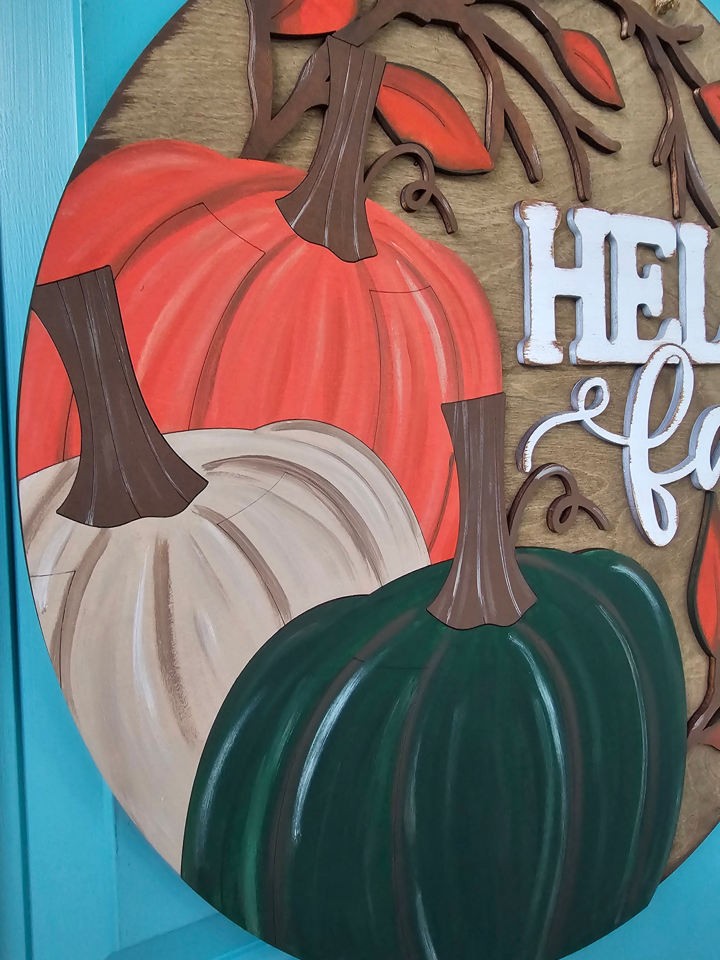 Fall Pumpkins & Branches Door Hanger