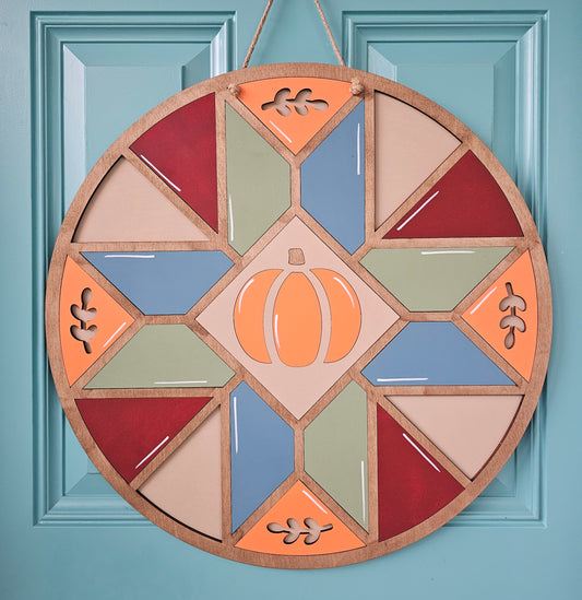 Fall Barn Quilt Door Hanger