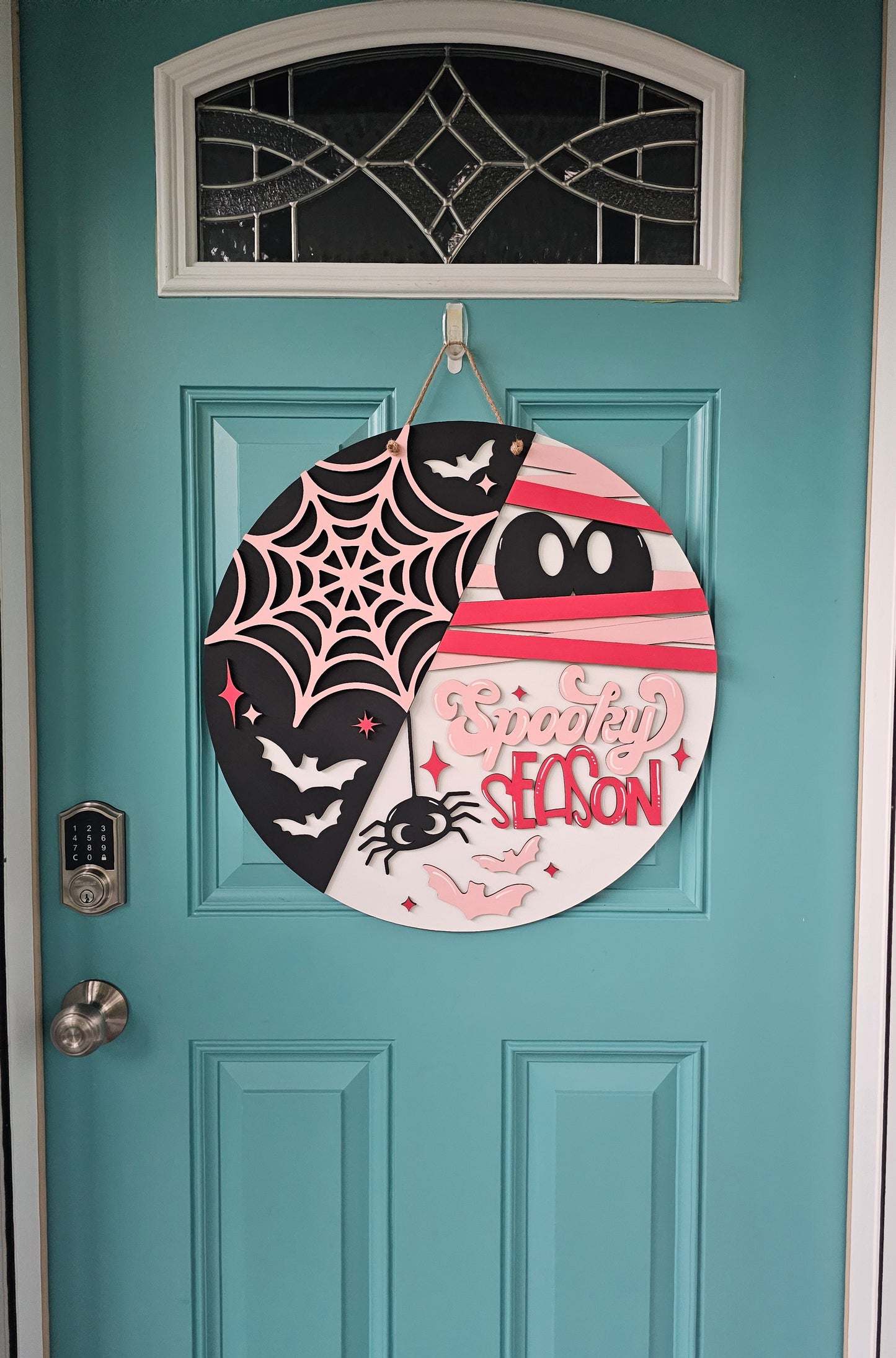 Spooky Season Mummy & Spider Door Hanger