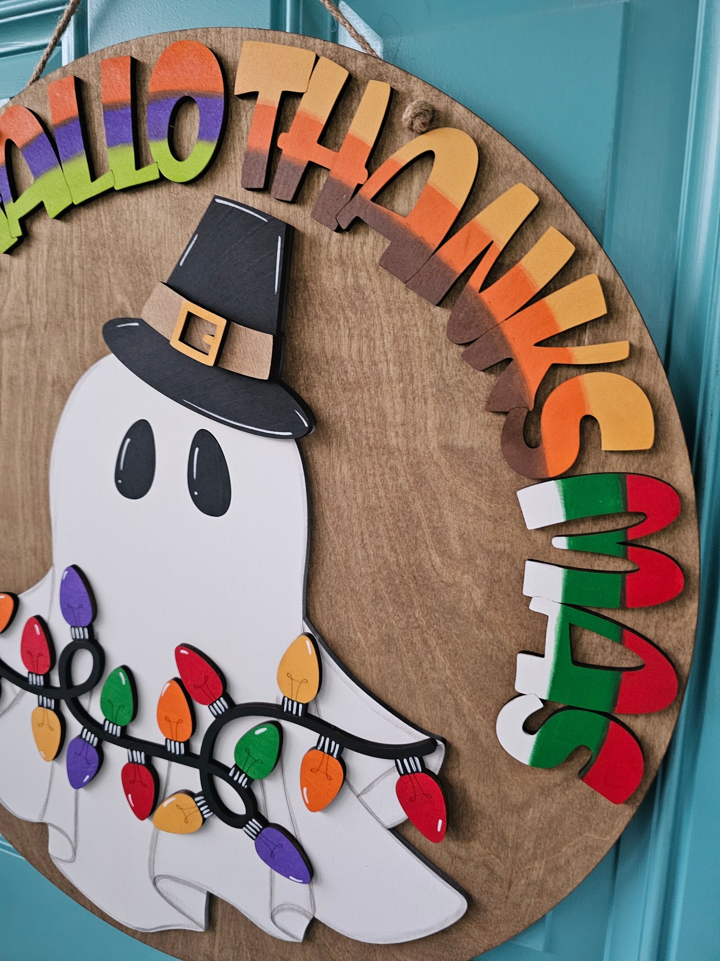 Happy Hallothanksmas Door Hanger